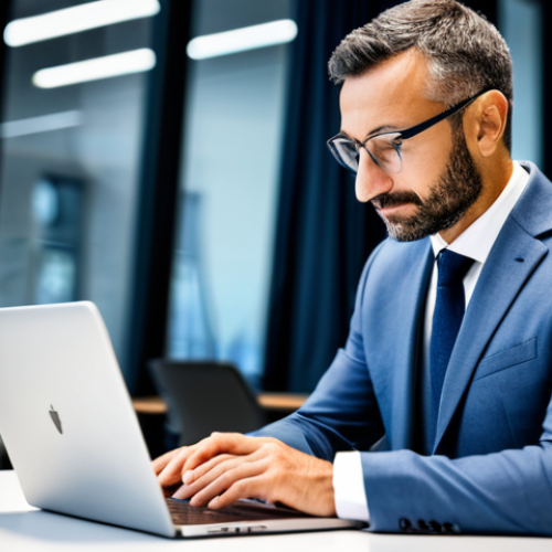 Home 6 A professional Italian business coach, in a modest business suit, is seated at a sleek modern office desk, actively engaged in a one-on-one coaching session with a coachee, also dressed in appropriate professional attire. The background features blurred modern office architecture with subtle digital interfaces on a laptop screen, symbolizing digital transformation and current market trends. The atmosphere is collaborative, focused, and forward-looking, emphasizing professional development and strategic planning. Both subjects exhibit perfect anatomy, correct proportions, and natural poses, with well-formed hands and proper finger count. High-quality professional photography, soft lighting, and sharp focus ensure a professional and inviting image, safe for work, appropriate content, fully clothed, professional, family-friendly.