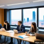 Home 19 비즈니스 코칭 자격증 해외 인증 - A professional business coaching certification classroom scene in Italy, featuring a diverse group o...