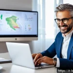 Home 18 비즈니스 코치 연봉과 커리어 패스 - A professional Italian business coach conducting an online coaching session from a modern home offic...